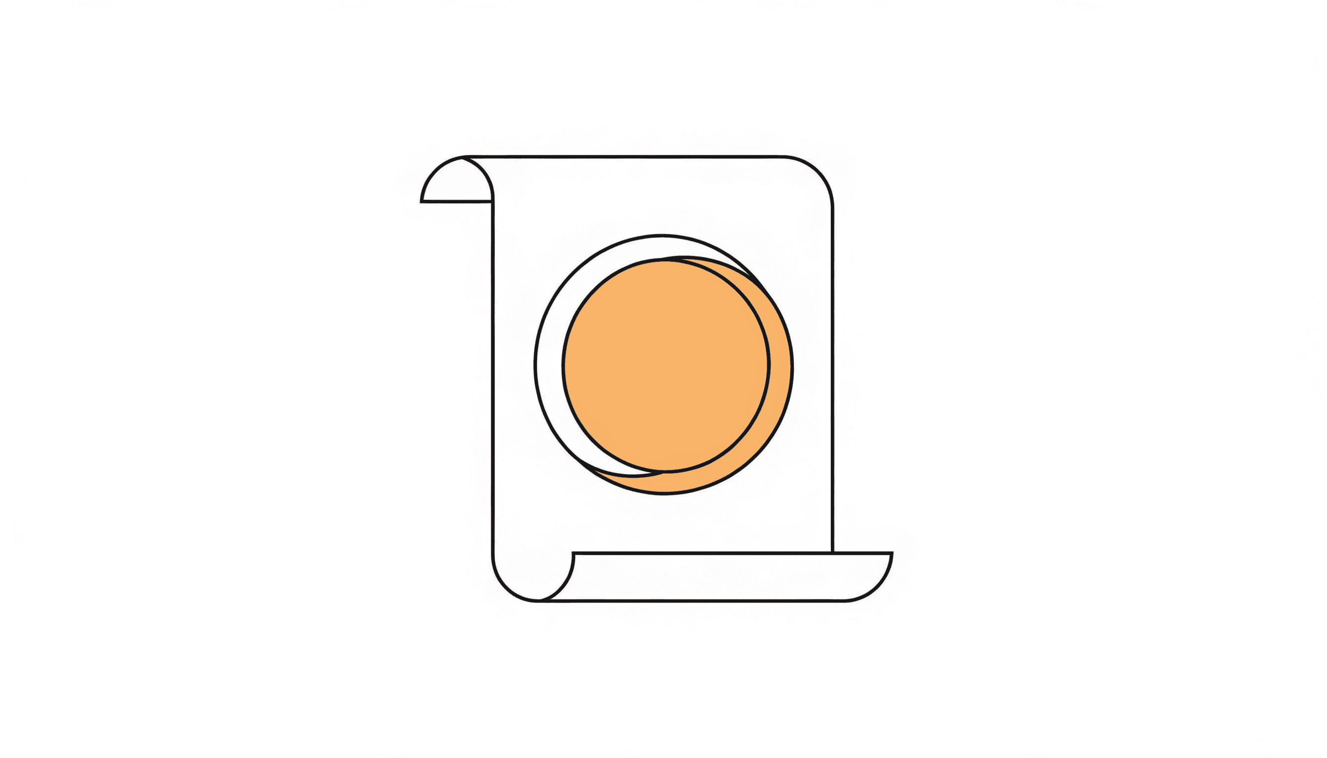 A blank sheet of paper with a plain circular seal pressed on it in yellow.